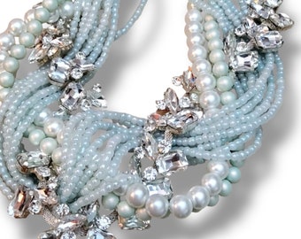 SA- Mariages, fait main, collier audacieux de perles