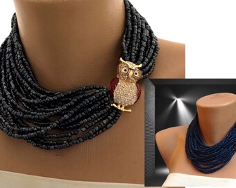 All Luxurious, All Timeless + 30%SALE 2023 New Collection Owl Black Choker