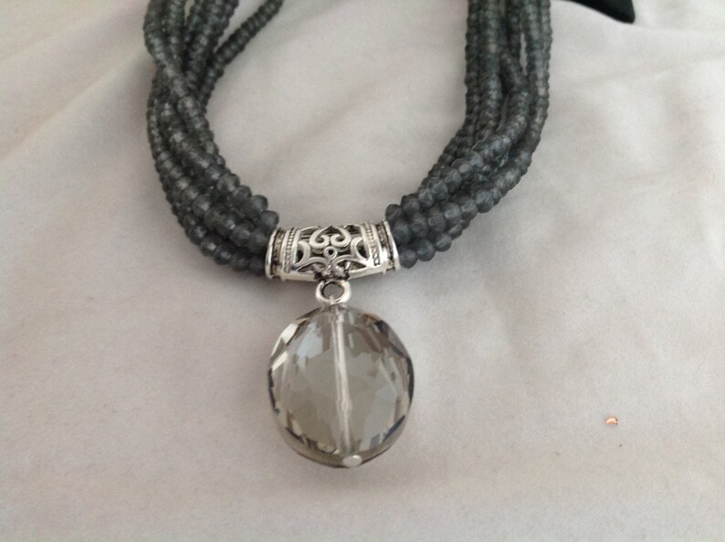 Bridal Jewelry New Design Smoky Crystal Necklace With Etsy