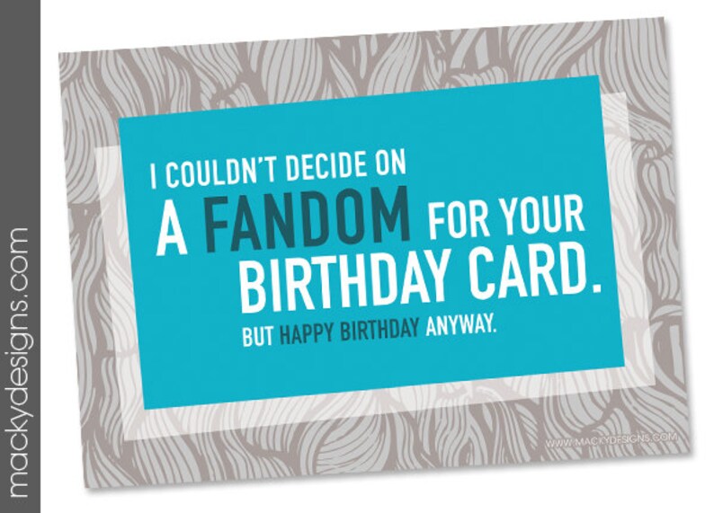 Geeky Birthday I Couldn't Decide on a Fandom 5x7 Nerdy Etsy