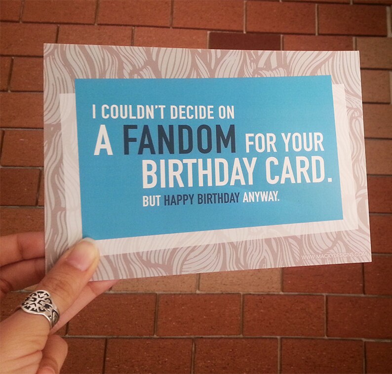 Geeky Birthday I Couldn't Decide on a Fandom 5x7 Nerdy Etsy