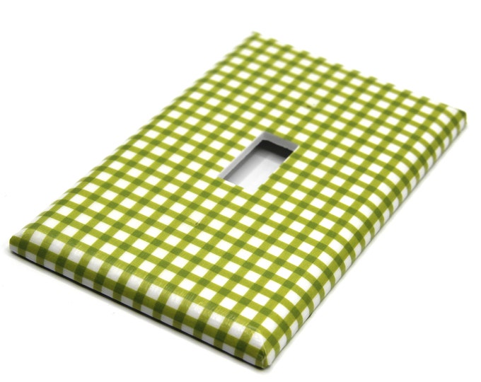 Light Switch Cover Outlet Cover Switchplate Lime Green Gingham