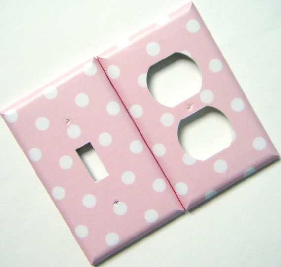 White Polka Dots On Light Pink Background Light Switch And Etsy