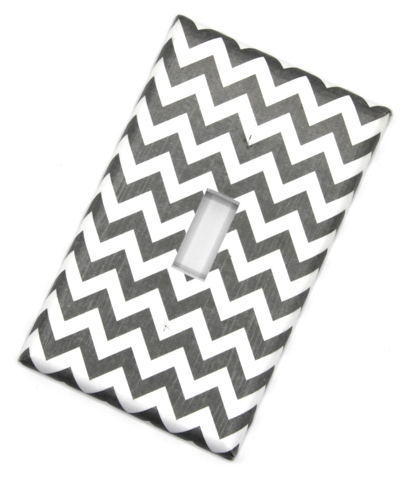Grey Chevron Light Switch Cover Switchplate Etsy