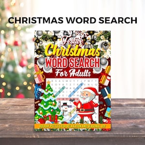 Weihnachtswortsuche, Urlaub, Puzzles für Entspannung und Freude an der Jahreszeit, druckbares Puzzlebuch