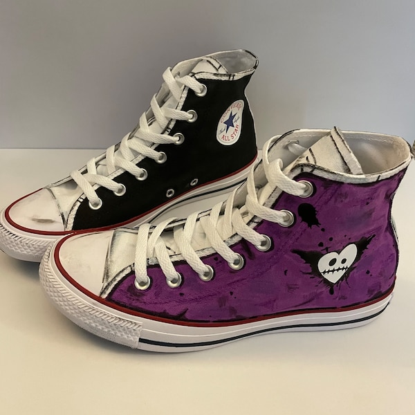 Borderlands 2 Inspired Maya Death and Love Skin Hand Painted HighTop Converse Heart Canvas Sneakers