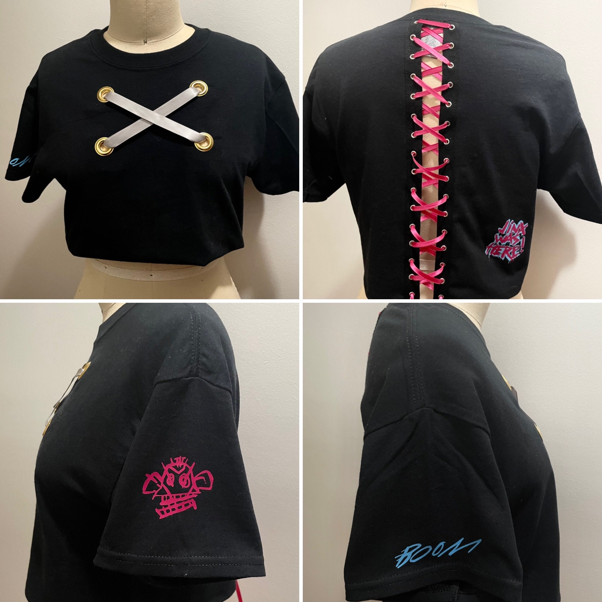 League of Legends LOL Jinx Arcane Inspired Altered Cropped T-shirt