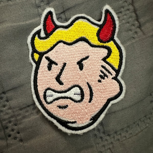 Fallout Inspired Vault Boy Expressions Devil Gum Sad Nerdy Cool Injured Dogmeat Iron On Applique’ Patch
