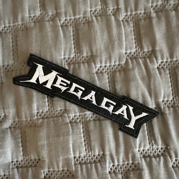 Improved Megadeth Dakota Megagay Gay Embroidered Iron On Applique’ Patch for Eddie Munson's Vest