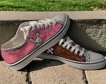 Borderlands Inspired Cel Shaded Tiny Tina Bunny Snugglebites Sexopants Gamer Altered Art Hand Painted Canvas Cosplay Converse Sneakers