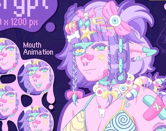 Cripta - PNGTuber dibujado a mano / Chica monstruo / PNGTuber Plus / Transmisión