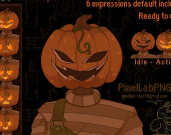 Calabaza parpadeante / Espantapájaros / PNGTuber – Avatar de Halloween