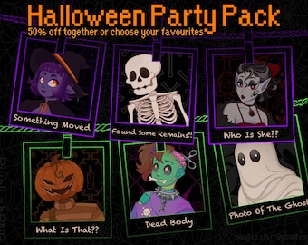 Paquete de fiesta de Halloween PNGTuber / Avatares de streamers no muertos para PNGTuber Plus