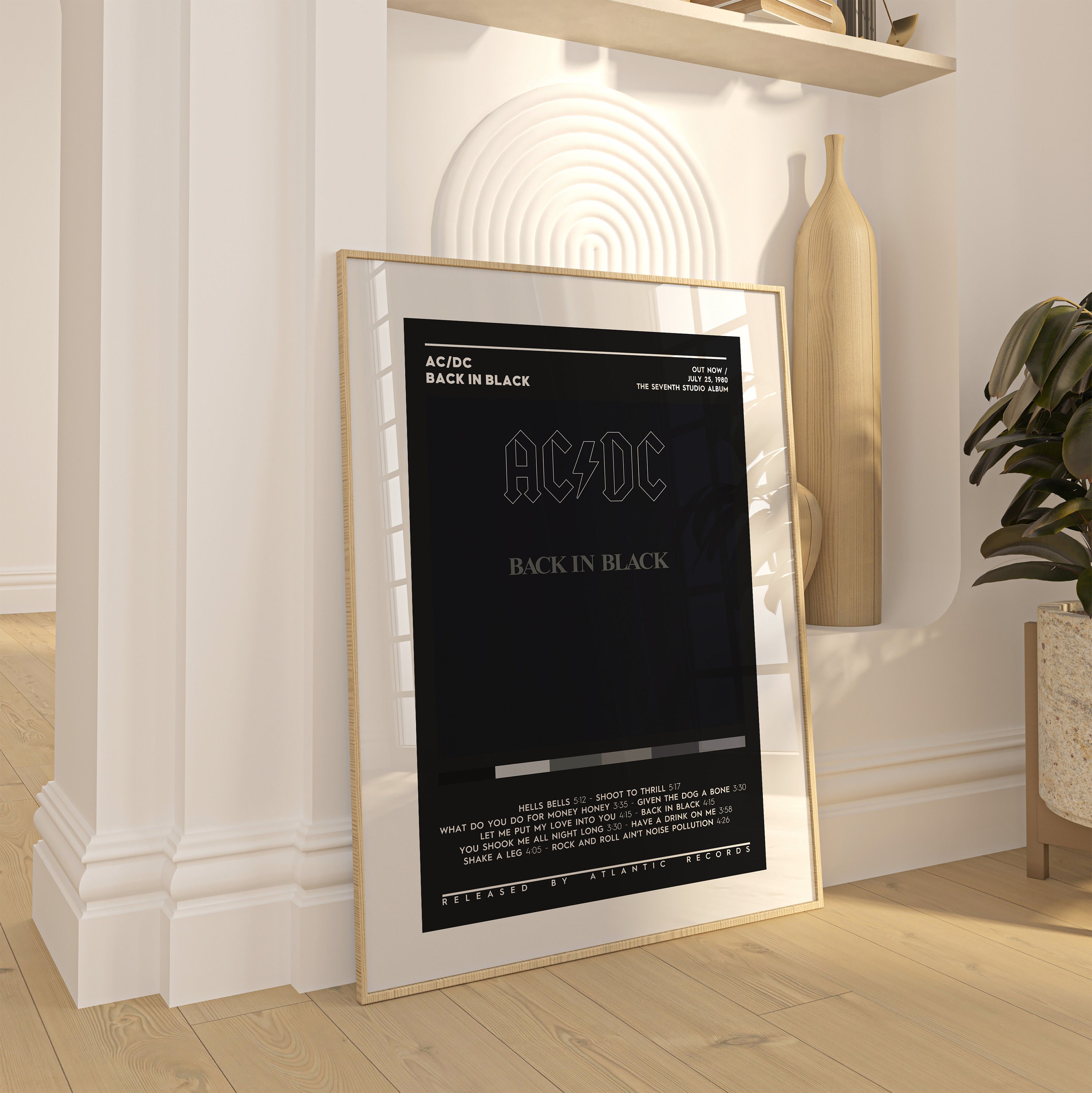 AC/DC Back in Black Album Poster / Album Cover Poster / Room Decor ...