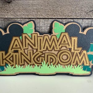 Adorno de título de álbum de recortes del reino animal hecho a mano: adornos en capas con piezas de papel troqueladas, manualidades de papel para scrapbooking