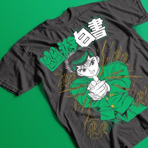 Yu Yu Hakusho T-shirt Kuwabara Kurama Yusuke Hiel Anime Manga Black Shirt
