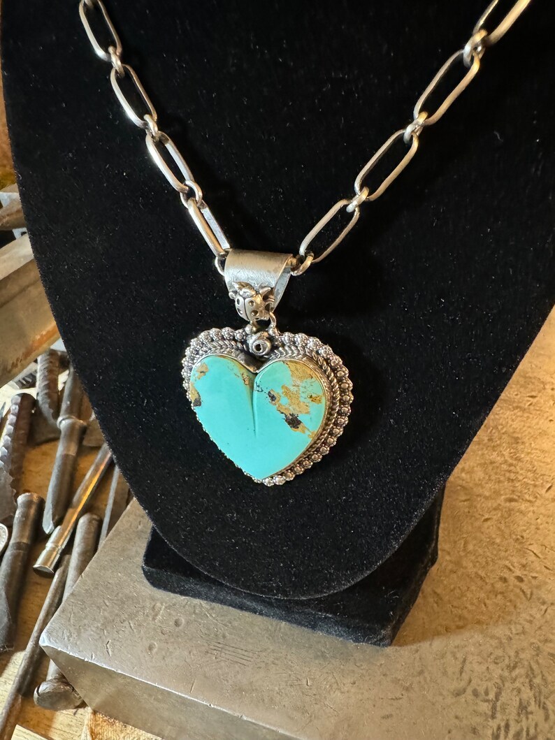14k Gold Plated Turquoise Heart Pendant Necklace – Lobster Clasp Fashion Jewelry