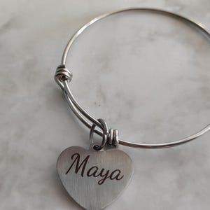 rigid bracelet with pendant with personalized photoengravings