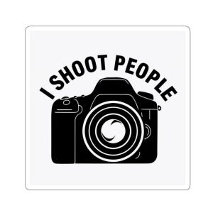 Funny Photographer Sticker, I Shoot People - Camera Lover Vinyl Decal