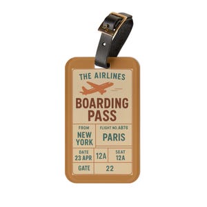 Vintage Boarding Pass Luggage Tag, Travel Accessory for Adventurers, Personalized Baggage Identifier, Perfect for Vacations, Ideal Gift for