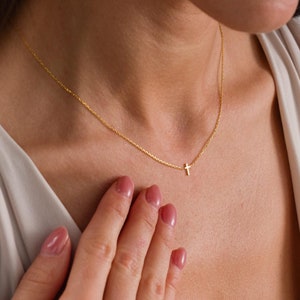 Minimalist Cross Necklace , Cross Necklace , Women's Dainty Cross Necklace , Handmade Jewelry , Christening gift