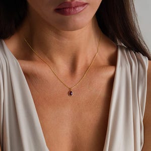 Handcrafted Natural Garnet Stone Necklace, Boho Chic Garnet Necklace, Healing Crystal Jewelry, Red Drop Garnet Necklace, Gift For Her image 10