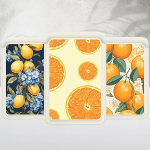 Lemon Orange Summer Magsafe Brieftasche, Magnetischer Leder Sommer Kartenhalter für iPhone 15, iPhone 14, iPhone 13 SE Pro Max Plus