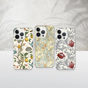 William Morris Phone Case Vintage Cover for iPhone 16, 16Pro, 15, 14, 13, 12, 11, Samsung S25, S24, S23, S22, A16, A56, A15, Pixel 9, 8A