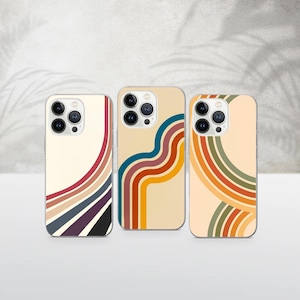 Retro Stripes Phone Case Vintage Cover for iPhone 16, 16Pro, 15, 14, 13, 12, 11, Samsung S25, S24, S23, S22, A16, A56, A15, Pixel 9, 8A