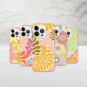 Groovy Phone Case Retro Flower Cover for iPhone 16, 16Pro, 15, 14, 13, 12, 11, Samsung S25, S24, S23, S22, A16, A56, A15, Pixel 9, 8A