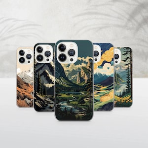 Mountain Phone Case Forest Landscape Cover for iPhone 16, 16Pro, 15, 14, 13, 12, 11, Samsung S25, S24, S23, S22, A16, A56, A15, Pixel 9, 8A
