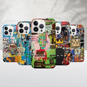 Basquiat Coque de téléphone Urban Cover pour iPhone 16 15 14 13 12 Pro Xs Samsung S24 S23 S22 FE A25 A15 Pixel 9 8A 7