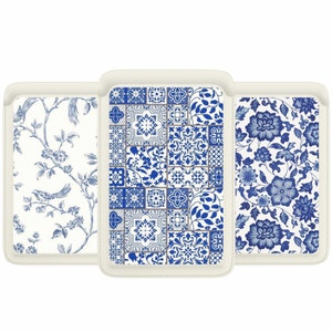 Portafoglio Magsafe con design in porcellana blu, porta carte magnetico in pelle con fiori per iPhone 15, iPhone 14, iPhone 13 SE Pro Max Plus
