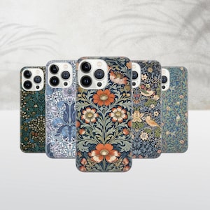 William Morris Phone Case Vintage Cover for iPhone 16 15 14 13 12 Pro Xs Samsung S24 S23 S22 FE A25 A15 Pixel 9 8A 7