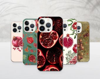 Pomegranate Phone Case Red Fruit Cover For iPhone 17Pro, 16, 15, 14, 13, 12, Samsung S26, S25, S24, S23Fe, A16, A26, A56, Pixel 10, 9Pro