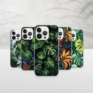 Monstera Phone Case Plant Palm Leaves Cover for iPhone 16, 16Pro, 15, 14, 13, 12, 11, Samsung S25, S24, S23, S22, A16, A56, A15, Pixel 9, 8A