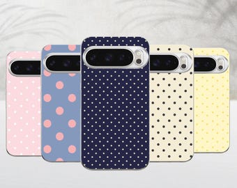 Polkadot-telefoonhoesje zacht meisjes schattig hoesje voor Google Pixel 10, 10Pro, 9, 9Pro, 8A, 8, 7A, 6A, Samsung S26, S25, S24Fe, A16, iPhone 16, 15