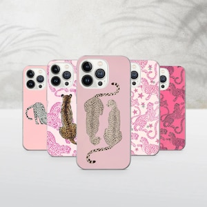 Pink Cheetah Phone Case Jaguar Cover for iPhone 16, 16Pro, 15, 14, 13, 12, 11, Samsung S25, S24, S23, S22, A16, A56, A15, Pixel 9, 8A