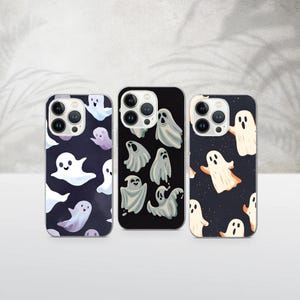 Ghost Phone Case Cute Spooky Cover for iPhone 16, 16Pro, 15, 14, 13, 12, 11, Samsung S25, S24, S23, S22, A16, A56, A15, Pixel 9, 8A