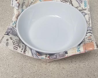 Dwustronna bawełniana miska w kolorze kawy/czerwono-białym koosie