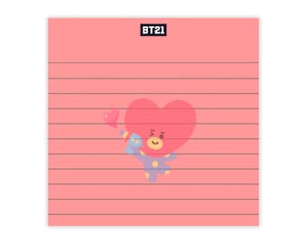 Notes adhésives Tata : papeterie K-Pop inspirée du BT21, blocs Post-it