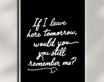 Free Bird Lyrics Print: Lynyrd Skynyrd Handwritten Art (Digital Download)