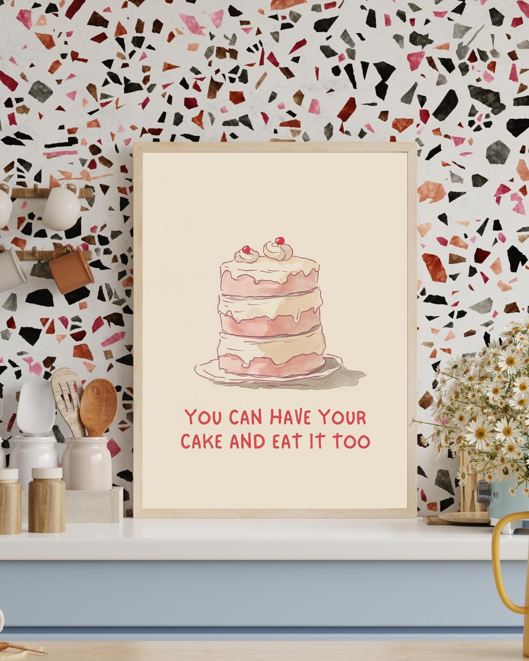 Whimsical Cake Print: Vintage Kitchen Art (digital Download) - Etsy