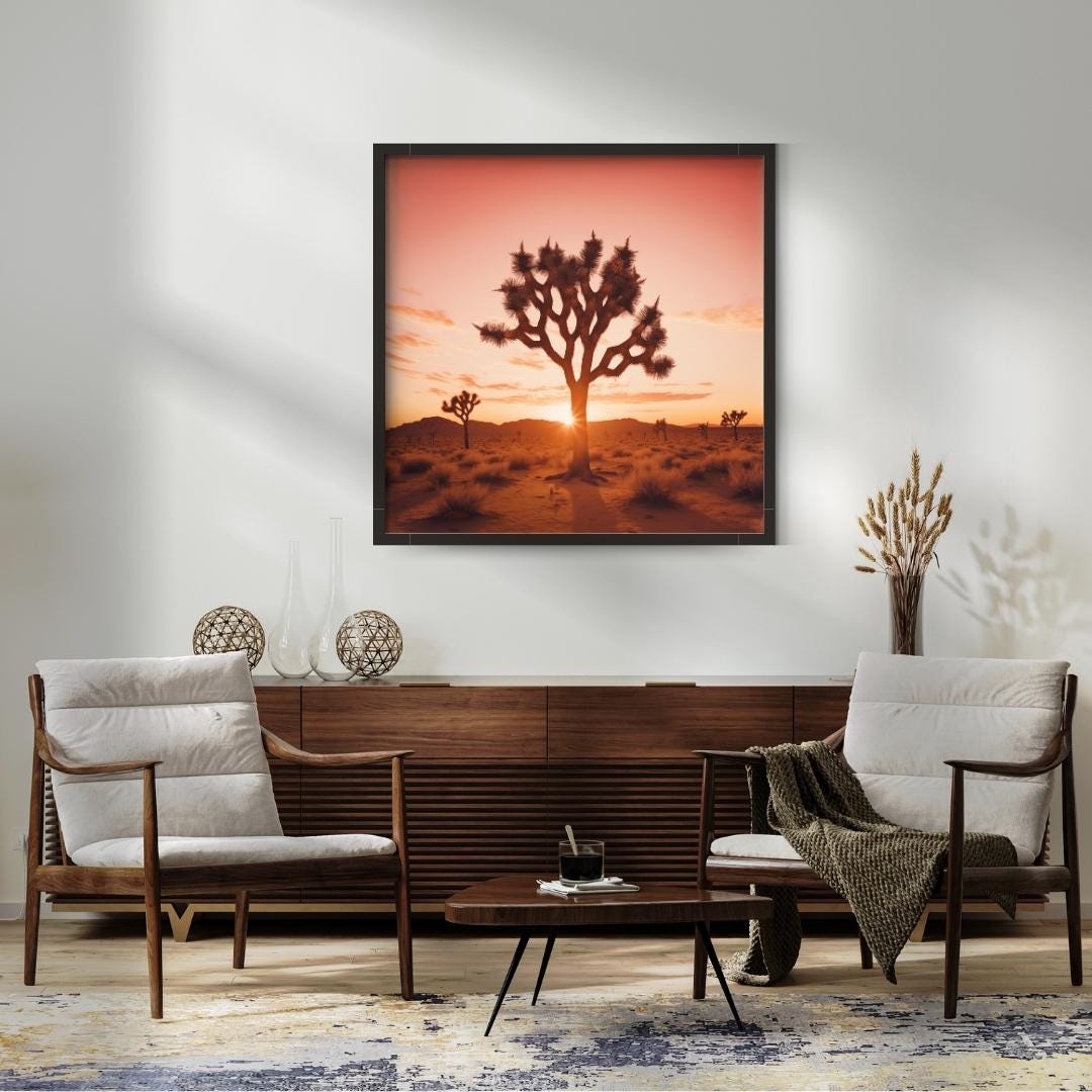 Joshua Tree Sunset Canvas Print: Desert Landscape Wall Art - Etsy