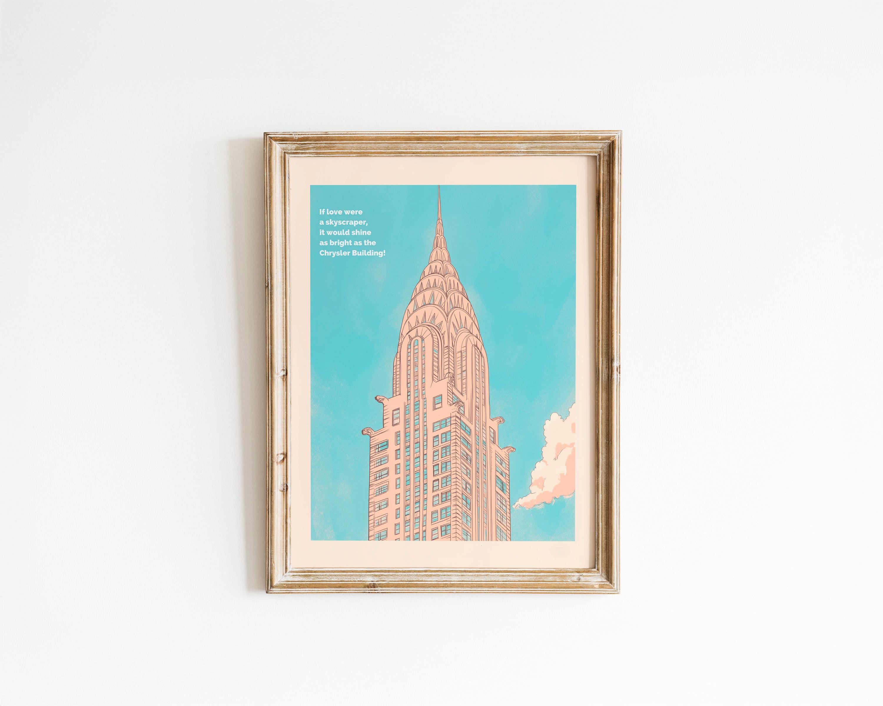 クライスラービルの愛の言葉プリント：ニューヨークの超高層ビルアート（デジタルダウンロード） - Etsy 日本, image size:3000x2400