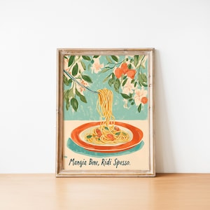 Mangia Bene Ridi Spesso Print: Italian Kitchen Pasta Art (Digital Download)