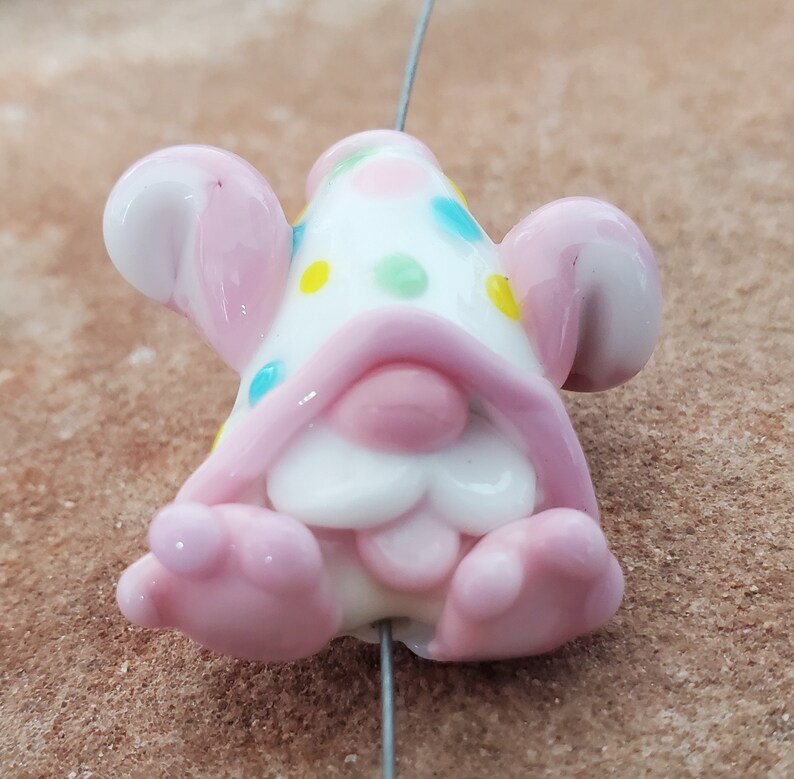 Lampwork Glass Bead Easter Bunny Gnome SRA 284 image 4