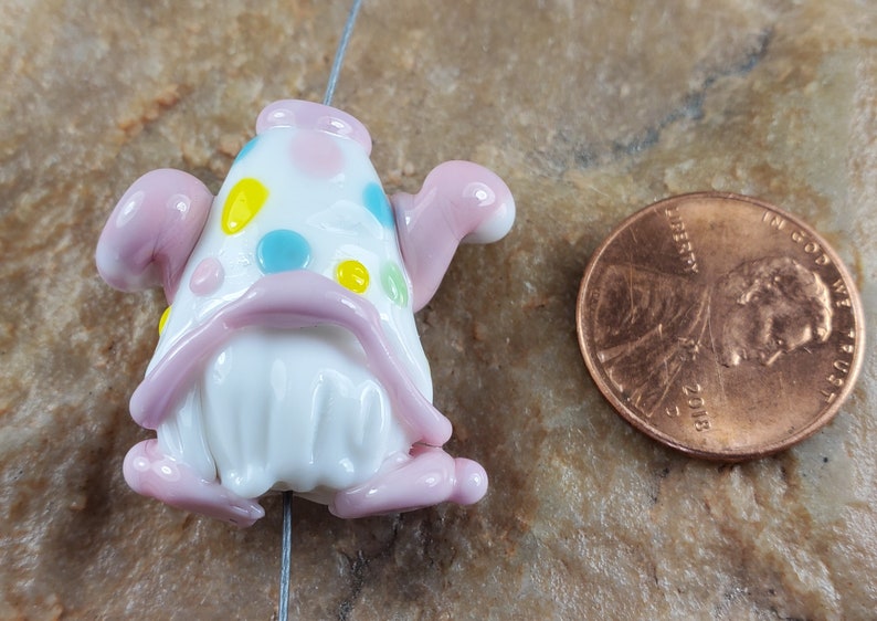 Lampwork Glass Bead Easter Bunny Gnome SRA 284 image 5