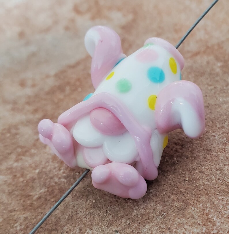 Lampwork Glass Bead Easter Bunny Gnome SRA 284 image 2