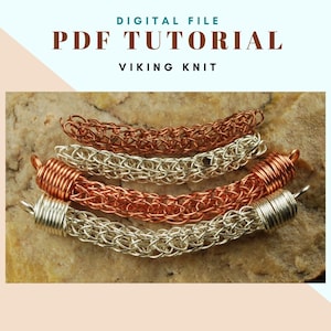 Viking Knit Tutorial with Wire Wrapped Bead Caps, DIY, PDF File